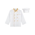 thumbnail image 3 of Yhong Unisex Men Women Chef Work Uniform Long Sleeve Double-breasted Chef Jacket With Hat Yellow 4XL, 3 of 7