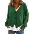 thumbnail image 1 of Yuyuzo Womens Cardigan Sweater Long Sleeve V Neck Button down Cropped Jackets Fall Winter Outwear Solid Color, 1 of 4