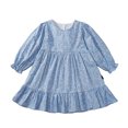 thumbnail image 1 of Qudderr Robe à Manches Longues pour Tout-Petits Fille, Robe Décontractée à Fleurs pour Bébé 18 Mois-6 Ans, Printemps Automne, Robe Soleil à Col Rond pour Filles, 1 of 9