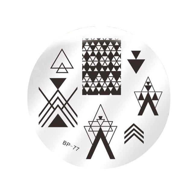 ziyahi Nail Art Stamping Plates Templates Stamp Plate Round Nail Manicure DIY Set Tool Flower Pattern
