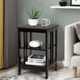 thumbnail image 3 of Patiojoy 2PCS 3-tier Side Table Nightstand Sofa End Table Storage Display Shelf Espresso, 3 of 10
