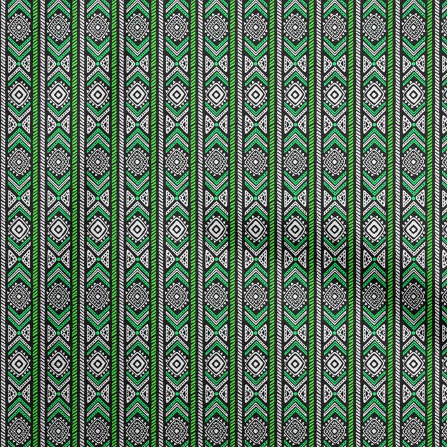 oneOone Cotton Poplin Green Fabric Tribal Sewing Craft Projects Fabric Prints By Yard 42 Inch Wide