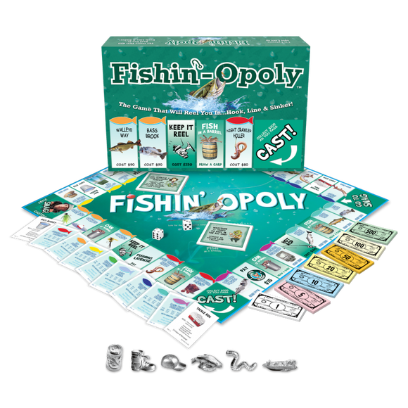 Fishin-Opoly Board Game by Late for the Sky, 2-6 Player, Ages 8 & up