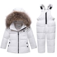 thumbnail image 2 of LSLJS Boys Girls Fashion Solid Color Down Jackets Keep Thickening Warm Outdoor Coat Jumpsuit Set, 2 of 7