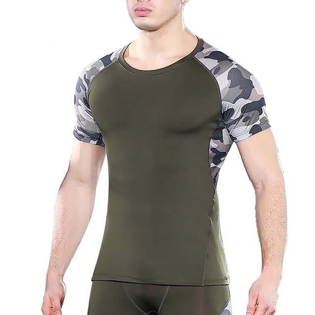 LUOGENLI T-shirts pour Homme pour Hommes T-Shirt Respirant Absorbant la Sueur Hauts à Manches Courtes Ajusté Mode Sport Été Col Rond Manches Courtes T-shirts pour Hommes T-shirts Graphiques Pâques Vert Armée TTG