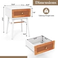 thumbnail image 3 of Costway Table de Chevet Moderne Table d'Appoint de Chevet avec Tiroir de Rangement et Pieds en Bois Massif Blanc, 3 of 9