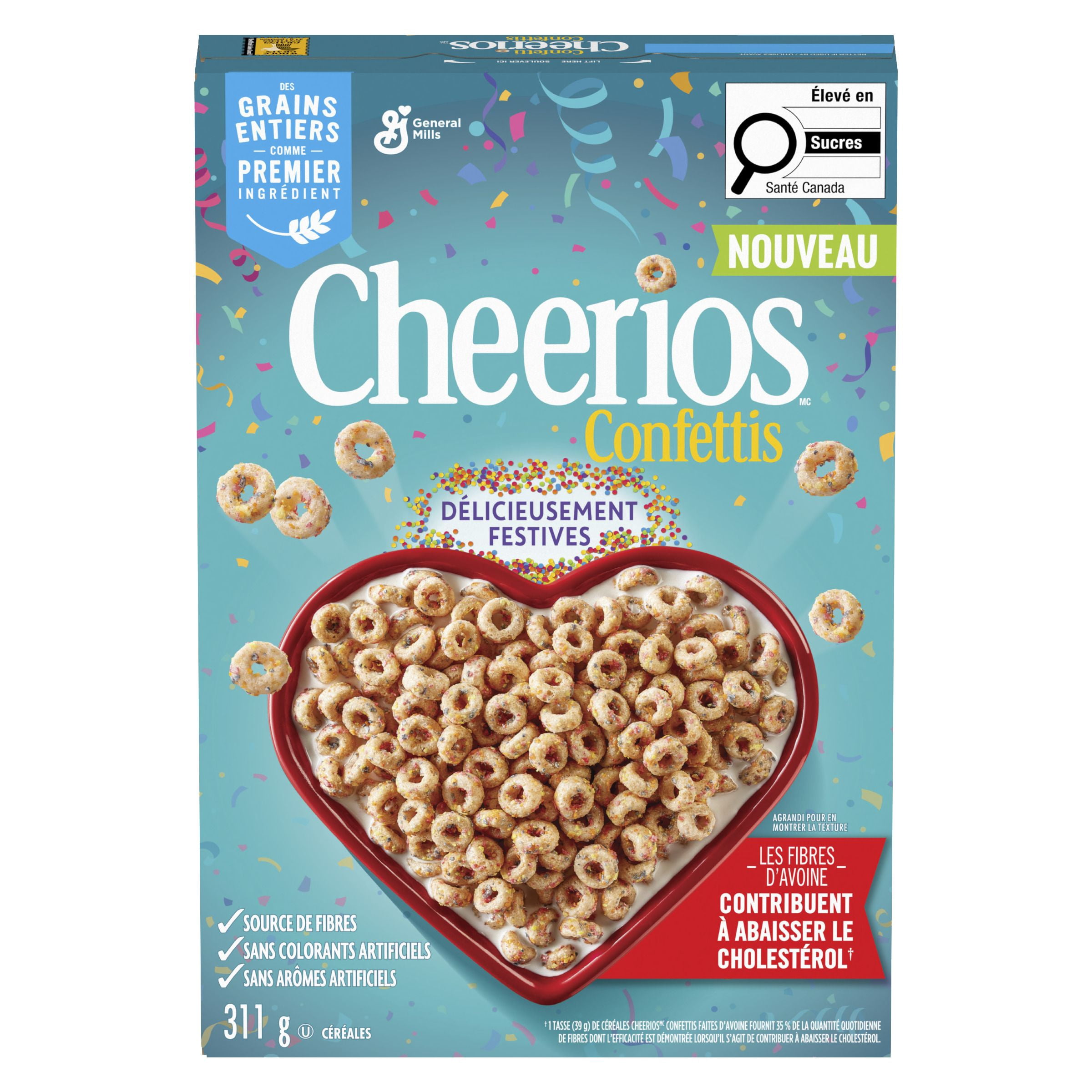 Céréales Cheerios Confetti, sans colorants ni arômes artificiels, 311 g
