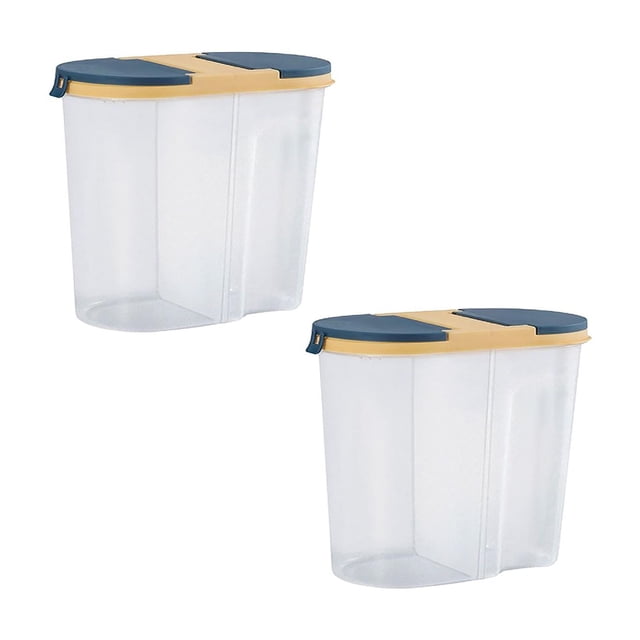 Oleegame 2 Pcs Boîtes de Rangement pour Produits à Capacité Fermée Rangement des Aliments Rangement Compartiments Secs Réservoirs de Mise en Conserve de Céréales Cuisines Restaurants et Bars Bleu