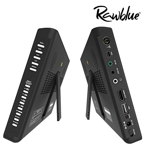 Rawblue 10 Inch Portable Digital ATSC TFT HD Screen Freeview LED TV for Car,Caravan,Camping,Outdoor or Kitchen.Built-in Battery Television/Monitor with Multimedia Player Support USB Card