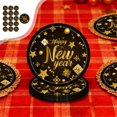 thumbnail image 3 of A 7 Inches Black And Gold Happy New Year Theme Disposable Paper Plates Party Tableware Pack Of 16 Elegant Celebration, 3 of 7
