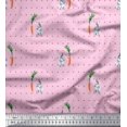 thumbnail image 1 of Soimoi Cotton Duck Fabric Carrot & Rabbit Dots Print Fabric by the Yard 56 Inch Wide, 1 of 5