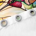 thumbnail image 4 of Hummingbird Window Curtain Set of 2 Panels,Rustic Garden Poppy Red Flowers Botanical Window Drapes,Artistic Stained Glass Style Patchwork Curtain for Kids Adults Bedroom Decor,52Wx63L, 4 of 6
