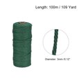 thumbnail image 2 of Unique Bargains Cotton Rope Twine String Twisted Braided Cord, Dark Green 100m/109 Yard for Wall Hanging, Macrame Knotting, 2 of 7