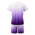 thumbnail image 4 of Men's Summer Tracksuit Plus Size Short Sleeve O Neck Athletic Suit Casual Color Block Waist Tracksuit Set, 4 of 4