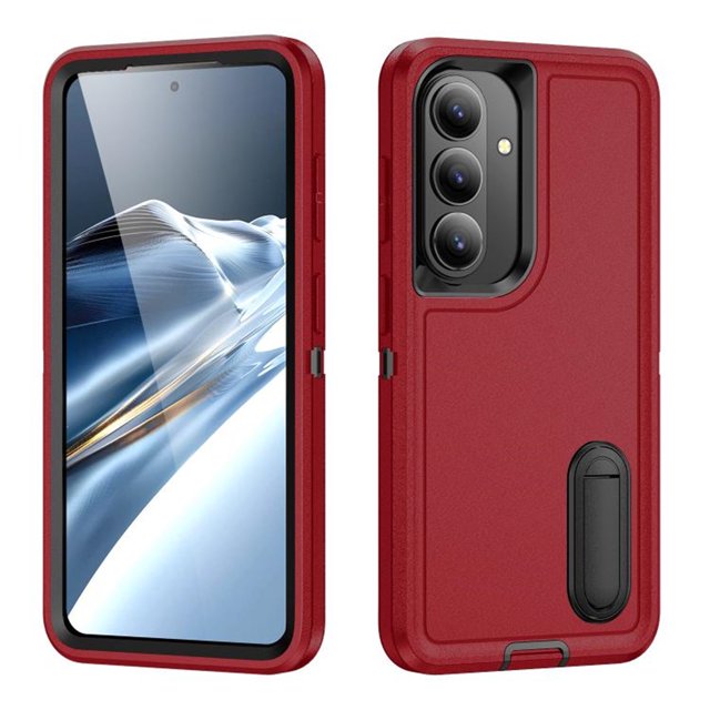 For Samsung Galaxy S26 5G 6.3" Phone Case with Built in Kickstand, Shockproof/Dustproof/Drop Proof Heavy Duty Military-Grade Rugged Protective Cover for Samsung Galaxy S26 5G,Red,For Galaxy S26 5G