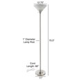 thumbnail image 2 of Lavish Home 72-Torch-3 Torchiere Floor Standing Lamp Light With Sturdy Metal Base, Brushed Silver (New Open Box), 2 of 4