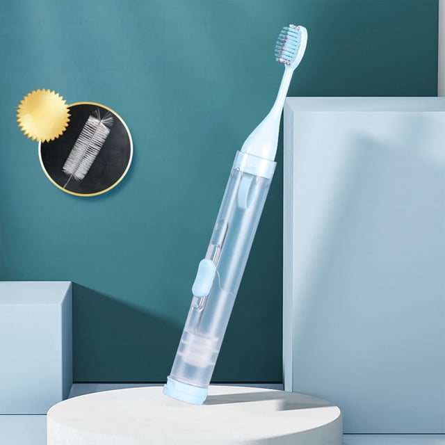 Dvkptbk electric toothbrush Portable Orthodontic Toothbrush Teeth Toothpaste Toothbrush 2 In 1 Folding Travel Soft Bristle Toothbrush Toothbrush Organizer Toothpaste Toothbrush
