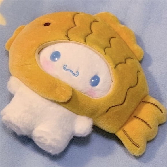 Porte-clés Peluche Kawaii Sanrio Cinnamoroll Taiyaki Porte-Clés Pendentif en Peluche Sacs Poupée Détachable pour Enfants Filles Cadeau Jouets Jiayi