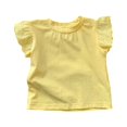 thumbnail image 1 of WEIYLL Girls T-Shirts Summer Solid Color Crew Neck Ruched Flying Sleeve Casual Outing Child Tops for 3-4 Years, 1 of 5
