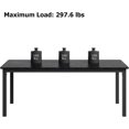 thumbnail image 3 of 71.7 Inch Industrial Dining Table for 6-8 People, Rectangular Kitchen Table with Thick Engineered Wood Top, Metal Legs, Farmhouse Dining Table for Dining Room, Home Office，Black, 3 of 7
