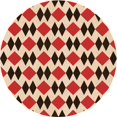 thumbnail image 1 of Ahgly Company Tapis d'Intérieur Lavables à la Machine, Ronds Transitionnels Rouge Cramoisi, Ronds de 5 Pi, 1 of 7