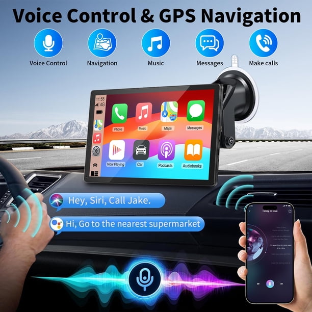 CarPlay Screen for Car, 9'' Wireless CarPlay & Android Auto