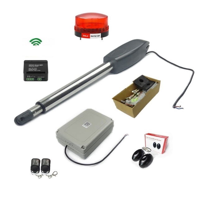 WIFI Controls PKM-C02 Heavy-Duty Solar Single Automatic Gate Opener Kit For Driveway For Swing Gates Up To 15 Feet ,Ultra-Quiet Operation