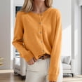 thumbnail image 4 of Yuyuzo Womens Cardigan Sweater Tops Crew Neck Long Sleeve Shirts Solid Color Button down Knitted Clothes, 4 of 5