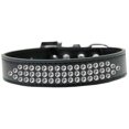 thumbnail image 1 of Collier pour Chien Trois Rangées Cristal Clair Noir Taille 18, 1 of 1