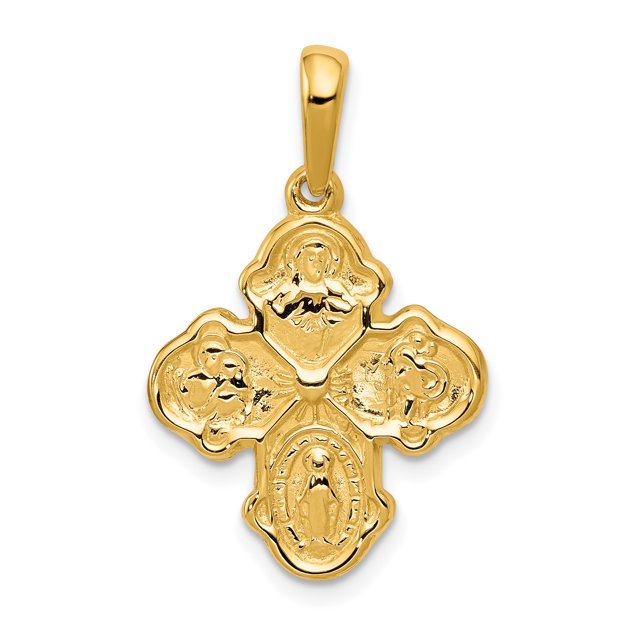 14K Yellow Gold Four Way Medal Pendant