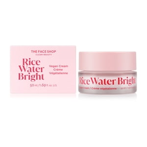 THE FACE SHOP Riz Eau Crème Vegan brillant avec acide hyaluronique et niacinamide, soins de la peau coréenne