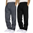 thumbnail image 2 of Men's Hip Hop Pants Size 50 Pants for Men Casual Solid Color Track Training Men Cuff Lace Up Workout Toe Slip Pants with Pocket 2 Men Stretch Pants Pcs, 2 of 3