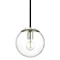 thumbnail image 3 of Linea di Liara Sferra Modern Large Glass Pendant Light Kitchen Island Brushed Nickel Pendant Lighting Clear Glass Globe Pendant Light Mid Century Hanging Light Fixture, LED Bulb Included, UL Listed, 3 of 5