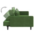 thumbnail image 5 of vidaXL 2-Seater Sofa Bed with Two Pillows Dark Green Velvet, 5 of 5