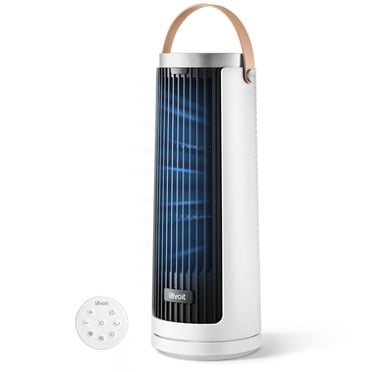 Levoit Mini Tower Fan for Bedroom, Quiet Cooling Desk Fan with Upgraded DC Motor, 20dB Ultra Silent, Portable Small Standing Fan with 5 Speeds, Multi�??Angle