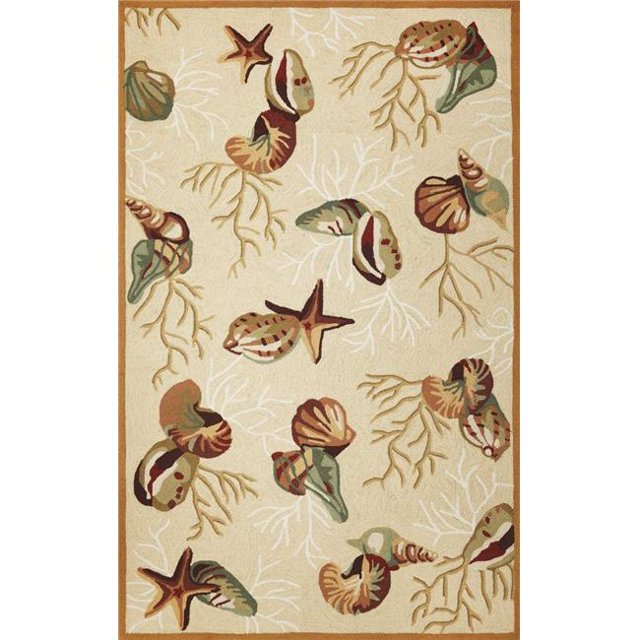 HomeRoots 353212 20 x 30 in. Polyester Beige Area Rug