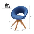 thumbnail image 4 of Costway Mid Century Modern Swivel Accent Chair Fabric Armchair Velvet Living Room Blue, 4 of 10