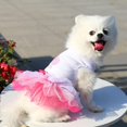 thumbnail image 4 of Robe pour Petit Chien - Robe Tutu Mignonne de Princesse, Robe à Imprimé Lèvres pour Chiot, Robes pour Fille, Petits Chiens en Été, Rose, P, 4 of 11