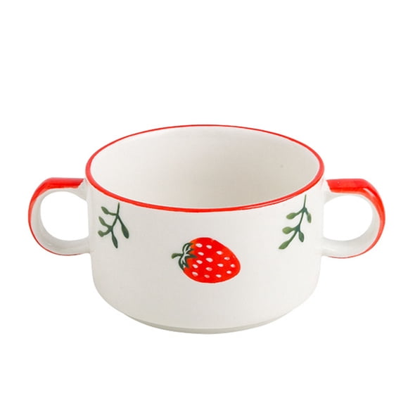 Small Soup Bowls With Handles, 12oz Ceramic Soup Mug, French Onion Soup Crocks Oven Safe, Microwave Safe-B4x4x2.4inch, 12oz