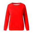 thumbnail image 4 of Liquidation à 50 % Chandail Surdimensionné pour Femmes 2023 Mode Décontractée Manches Longues Col Rond Chandail pour Dames Hauts Blouse, 4 of 4