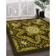 thumbnail image 3 of Ahgly Company Tapis Rond Lavable en Machine Intérieur Transitionnel Noir Brun, 7 Pieds Rond, 3 of 7
