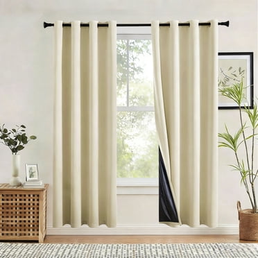 Blackout Curtains for Living Room Privacy and Noise Reduction | Grommet Top Lined Thermal Insulating Curtains | Heat and Light Blocking Window Drapes for Home, Bedroom, and Sliding Doors