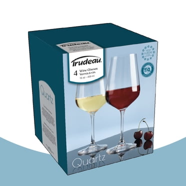 Verres à vin Rouge ou Blanc Trudeau Quartz 16oz, fabriqués en Europe, compatibles lave-vaisselle