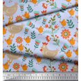 thumbnail image 3 of Soimoi Georgette Viscose Fabric Leaves,Cock & Chick Cartoon Printed Fabric 1 Yard 42 Inch Wide, 3 of 3