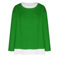 thumbnail image 4 of Timegard Hauts pour Femmes à Épaules Tombantes, Col Ras du Cou, Chandail Ample, Hauts d'Automne Décontractés à Manches Longues, Blouse Confortable, 4 of 5