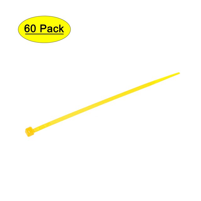 Unique Bargains 60pcs Cable Zip Ties, 6 Inch x 0.14 Inch Self-Locking Nylon Tie Wraps Yellow
