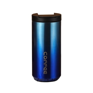 TopLLC Tasse à Café Isolée sous Vide 400 Ml/14 Oz Gobelet à Double Paroi en Acier Inoxydable avec Couvercle, Noir