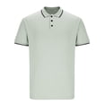 thumbnail image 3 of Besolor Men's Short Sleeve T-Shirt Classic Collared Crew Neck Button Casual Summer Pullover Basic Tees Shirt, 3 of 4