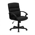 thumbnail image 1 of Scranton & Co Mid-Back Leather Office Chair in Black, 1 of 2