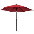 thumbnail image 3 of Gymax Parasol de Patio 10 Pi Parasol de Marché pour Table Cour Extérieur avec 6 Baleines Bourgogne, 3 of 7